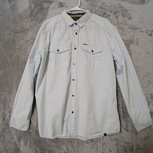 Marc Ecko Cut & Sew Men Shirt XL Button Up Long Sleeve Light Blue